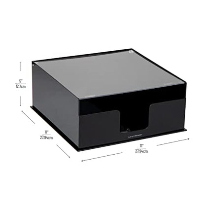 Mind Reader Paper Plate Holder, Covered Dispenser, Dinner Party Essentials, Plate Caddy, Acrylic, 11"L x 11"W x 5"H, Black - size: Plate Holder