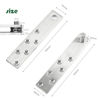 Hidden Door Pivot Hinges - 360 Degree Rotation - Holds up to 100kg/220lbs - Premium Stainless Steel - Includes Door Ball Catch Hardware - Ideal for Secret Door Bookcase (Heavy Duty)