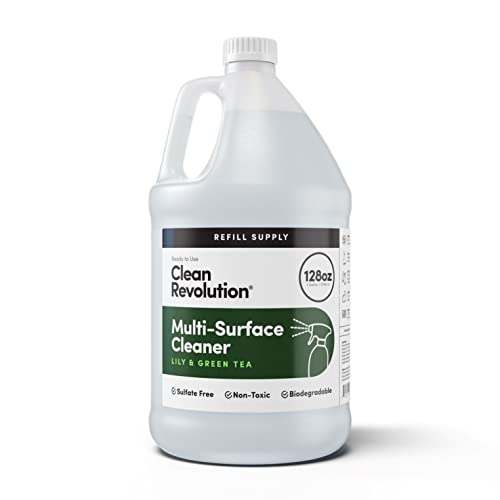 Clean Revolution Multi Surface Cleaner Refill Supply, Non-Toxic, Eco-Friendly & Plant-Based, Ready to Use, Lily & Green Tea, 128 Fl Oz (1 Gallon) - size: 128 Fl Oz (Pack of 1)