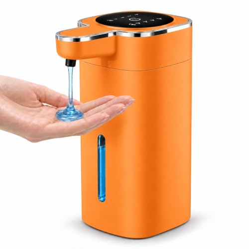 Automatic Liquid Soap Dispenser Touchless, USB Rechargeable (Orange) - color: Orange