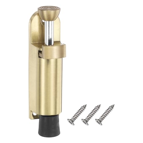 M METERXITY Kickdown Door Stop w/Rubber Tip and Screws 1" Gold - color: Gold, size: 1 Inch