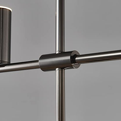 Siittoo 39" Modern LED Pendant Light, Dimmable Black Kitchen Island Light - color: Dark Grey-5 Lights-35W