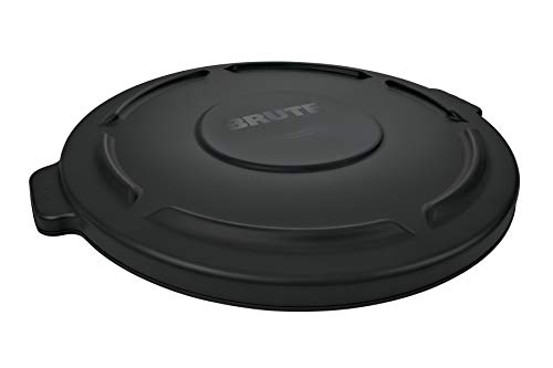 Rubbermaid Commercial Products BRUTE Heavy-Duty Round Trash/Garbage Lid, 20-Gallon, Black, Outdoor Waste Container for Home/Garage/Mall/Office/Stadium/Bathroom