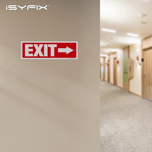 iSYFIX Exit Signs, 12 Pack, 12x4 Inch Directional Arrow Signs - color: Plastic Right, size: 12 Pk 12x4