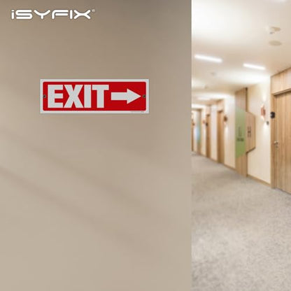iSYFIX Exit Signs, 12 Pack, 12x4 Inch Directional Arrow Signs - color: Plastic Right, size: 12 Pk 12x4