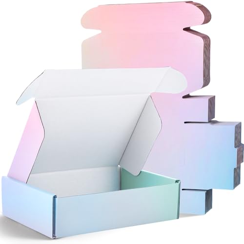 Spakon 50 Packs Shipping Boxes, Cardboard, Candy Color, 9 x 6 x 2.36 Inches - color: Candy Color, size: 9 x 6 x 2.36 Inches
