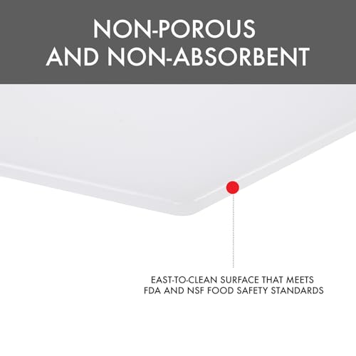Dexas NSF Polysafe Cutting Board with Handle, 11 by 14.5 inches, White - size: 11"L x 14.5"W, style: Flat