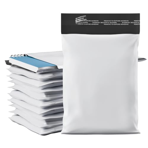 7.5"x10.5" Poly Mailers, 500 Pack, 2.5 Mil, White Self Seal Waterproof, GPI - size: 7.5" x 10.5"