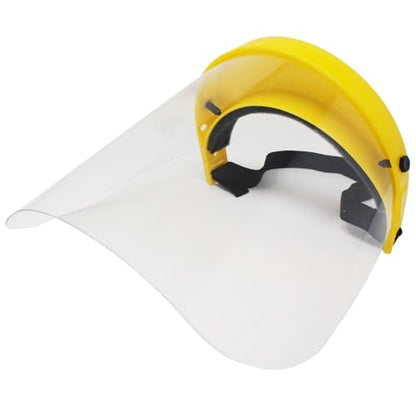 TITUS Safety Face Shield Spray Guard Visor Mask Sanding Grinding Polishing Adjustable ANSI PPE fit over Glasses Protection (2 PACK Yellow Face Shield) - style: 2 Pack Yellow Face Shield