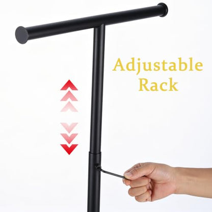 56 Inch Shopping Bag Rack Stand, Adjustable Freestanding Tote Bag Holder Display Rack for Plastic Bags, Reusable Grocery Bags, Handbags, Storage Organizer for Kitchen, Pantry, Laundry Room