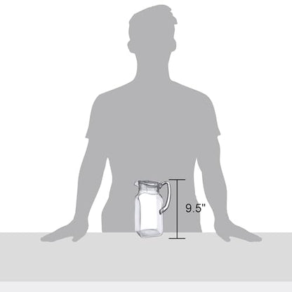 Amazing Abby - Quadly - Plastic Pitcher (64 oz, 2 Quart), Clear Water Pitcher with Lid, Fridge Jug, BPA-Free, Shatter-Proof, Great for Iced Tea, Sangria, Lemonade, Juice, Milk, and More - style: Quadly (64 oz)