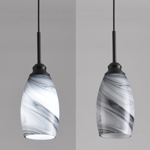 Industrial Pendant Light with Glass Shade Matte Black Pendant Lighting Adjustable Industrial Retro Style Hanging Light,Kitchen Island Farmhouse Pendant Lights Fixtures for Kitchen,Farmhouse - color: 3 Packs Grey Swirl, size: 3 Pack