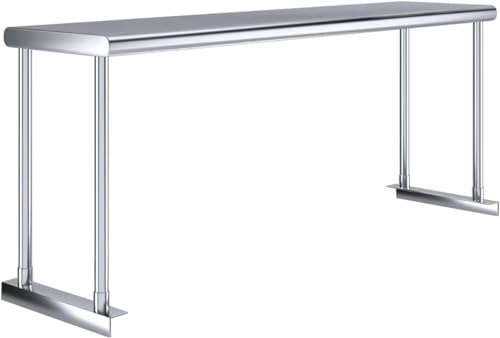 Stainless Steel Single Overshelf for 60" Prep Table – 12" Deep - size: 12"x60"