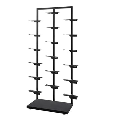 Commercial Clothing Store Shoe Rack Retail Store Shoe Display Shelf Free Standing Shoes Shelf Single Sided Shoes Racks 18 Compartments 24.25lbs Load Capacity (31.5 * 59.06in, Black) - color: Black