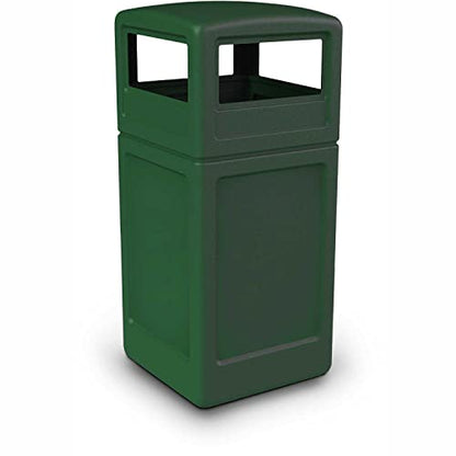 Commercial Zone-73295399 PolyTec 42 Gallon Square Waste Container with Dome Lid Color: Green - color: Green