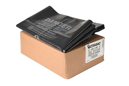 Ultrasac 33 Gallon 6 MIL Large Black Heavy Duty Garbage Bags - 30" x 40" - Pack of 32 - For Contractor, Industrial, Healthcare, & Municipal - style: 33 Gal, 6 Mil, 32 Count