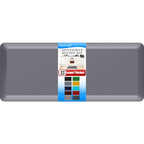 4/5 Inch Thick Kitchen Mat - Cushioned Anti Fatigue Mat for Kitchen Floor - color: Grey, size: 54"L x 22"W x 0.8"Th