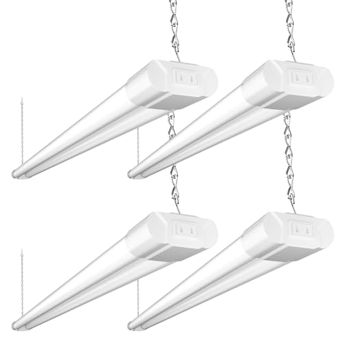 BBOUNDER 4Pack 4FT LED Shop Light, 65000K, 40W=250W, Linkable for Garage - color: White, size: 4ft