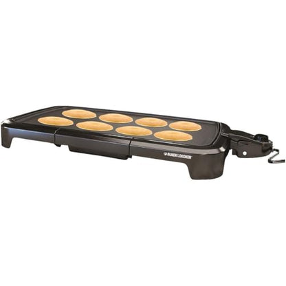 BLACK+DECKER 8-Serving Electric Griddle, GD2051B, Non-Stick Cooking Surface, Warming Tray, Removable Drip Tray, Family Sized - style: Griddle with Warming Tray