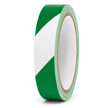 GGR Supplies Green & White Hazard Stripe Tape, 1 inch x 18 Yards - color: Green & White, size: 1 in. x 18 yds. (24mm)