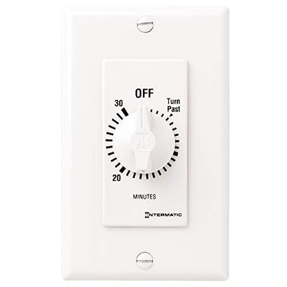 Intermatic FD30MWC 30-Minute Countdown Wall Timer for Fans and Lights, White - color: White, size: 30-Minute, style: Without Hold on Timer
