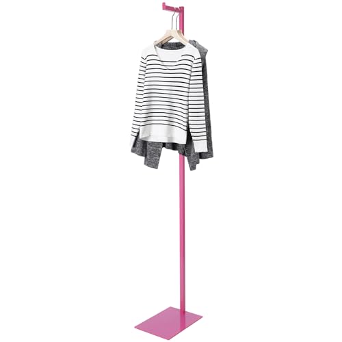 Sintuff Clothing Display Stand 48-72 Inches Adjustable Metal Rack, Pink - color: Pink
