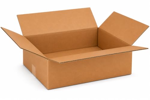 BOX USA Flat Boxes Holds 65 lbs, 14x14x4 25-Pk for Shipping & Packing