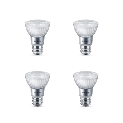 PHILIPS LED 75W PAR20 4-Pack Ultra Definition Bright White (3000K) 800 Lumen (10W = 75W) Dimmable Frosted Flicker-Free Light Bulbs - size: 4 Pack, style: PAR 20