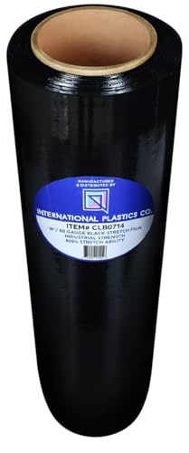 International Plastics Co. 18" Stretch Film/Wrap 80 Gauge 1500 feet, 1 Pack - color: Black, size: 1 Pack