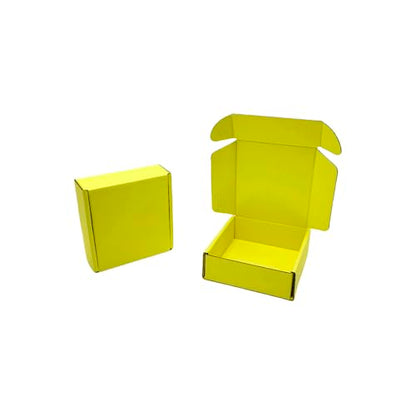 50 Pack 6.3x6x1.6 in Lemon Yellow Shipping Boxes - color: Lemon Yellow, size: 6.3x6x1.6 in
