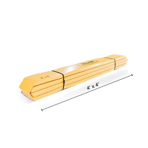 Yellow Safety®: 4ft x 4ft x 6in Yellow - Secondary Containment Berm, Spill Containment Tray, Thick PVC; Oil Spill, Lab Spill and Mining Spill, Concrete Spill