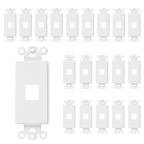 Decorative Keystone Wallplate Insert Ports, 1 Port, 20 Pack White - color: 1 Port, size: 20 Pack