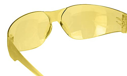 BISON LIFE Yellow Safety Glasses for Men & Women, ANSI Z87.1, 12 Pack - color: Yellow/Yellow