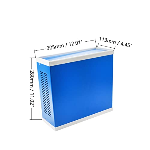 Fielect 12.20" x 11.22" x 4.53" Dustproof Electronic Junction Box Metal Junction Project Box Blue Enclosure Case for Electronic - size: 12.20" x 11.22" x 4.53"