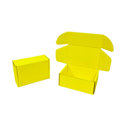 50 Pack 4.3x3.1x2 in Lemon Yellow Mini Shipping Boxes - color: Lemon Yellow, size: 4.3x3.1x2 in
