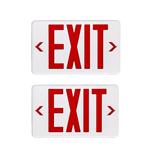 TANLUX Red Exit Sign, LED Emergency Exit Light with Battery Backup, UL Listed, AC 120/277V, Hardwired Exit Signs with Emergency Lights, Commercial Emergency Lights for Business - 2 Pack - color: Red, size: 2 Pack