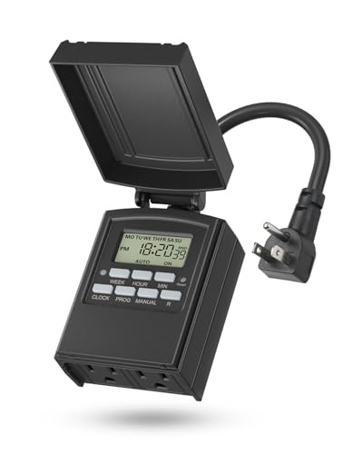 BN-LINK Outdoor 7-Day Programmable Timer Outlet, 2 Outlets - size: With-Lid