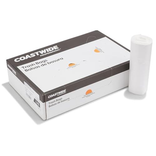 Staples Coastwide Professional 55-60 Gallon Trash Bag, 38" x 60", High Density, 14 mic, Natural, 200 Bags/Box - size: 1 Count (Pack of 200)