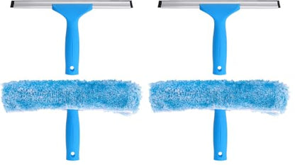 MR.SIGA Professional Window Cleaning Combo - Squeegee & Microfiber Window Scrubber, 10" (Pack of 2) - size: 10-inch (Pack of 2)