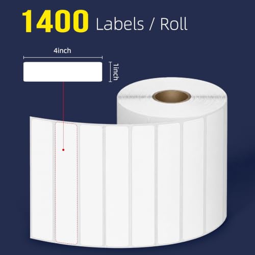 LLIKED 1400 Thermal Labels 4"x1", Strong Adhesive Shipping Labels - size: 4"x1"-1 Roll