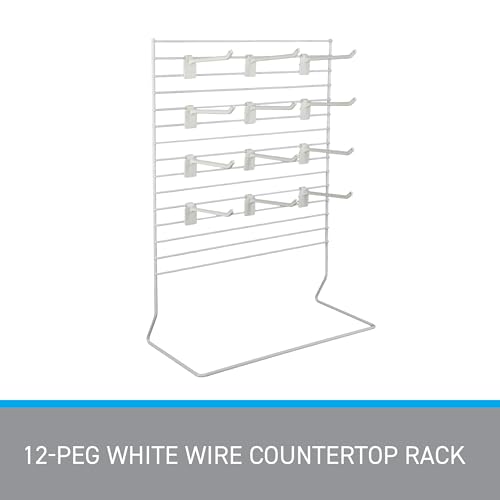 SSWBasics 12-Peg White Wire Countertop Rack - 12 in W x 15 in H - size: 12 Peg
