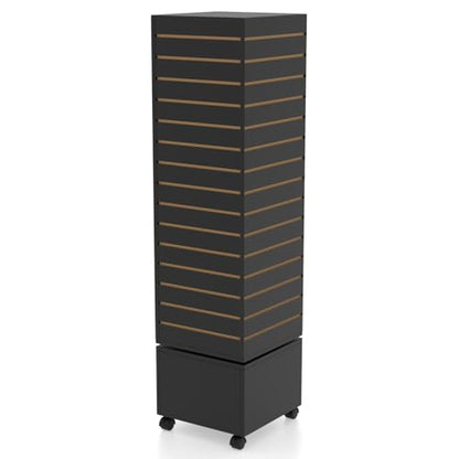 WISDOMFUR Rotating Slatwall Display Rack, Black, 16"x16"x60" - color: Black