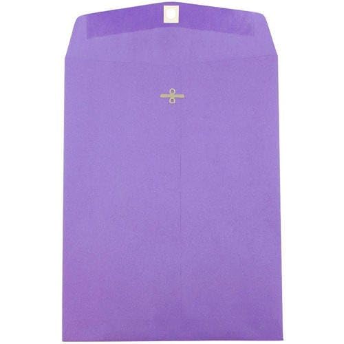 JAM PAPER 9 x 12 Colored Envelopes with Clasp Closure - Violet Purple Recycled - 10/Pack - color: Violet Purple, size: Pack of 10