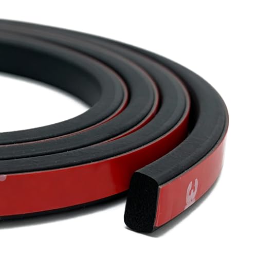 Weather Stripping Seal Strip for Doors/Windows 26Feet, Self-Adhesive Soundproofing Rubber Weatherstrip Gap Blocker, Black