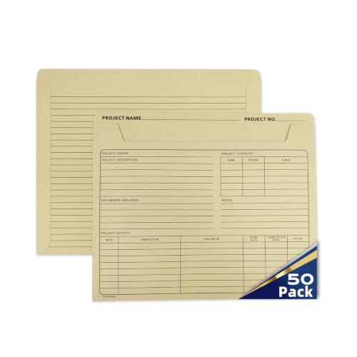 Preprinted Project Jackets, 3-Sided Closed Manila folders, Letter Size
