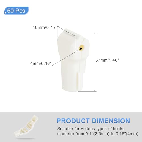 uxcell 50pcs Peg Hook Locks Stop Locks, 4mm ABS Pegboard Display Hook Security Lock, Anti Sweep Theft Stop Locks for Retail Shop and Shopping Center Pegboard Display, White - color: White