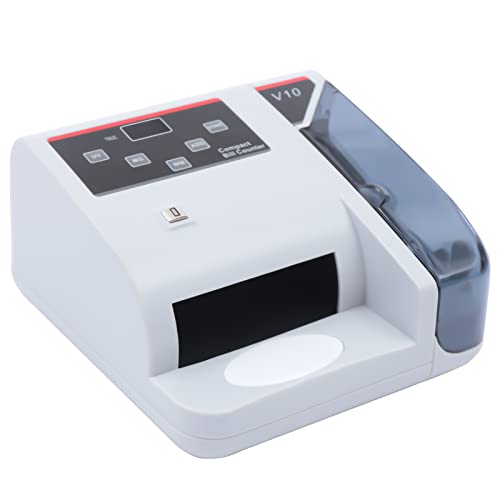 Money Counter Machine, Cash Counter Bill Counting Machine with Counterfeit Detection & Digital Display for Multi-Currency, Add Mode, Counting Speed 600 PCS/MIN