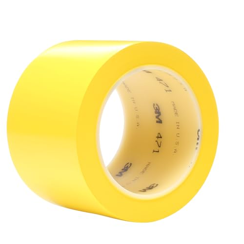 3M Vinyl Tape 471, 3 in x 36 yd, Yellow, 12 Rolls, Yellow Floor Tape - size: 3 in x 36 yd, style: 12case