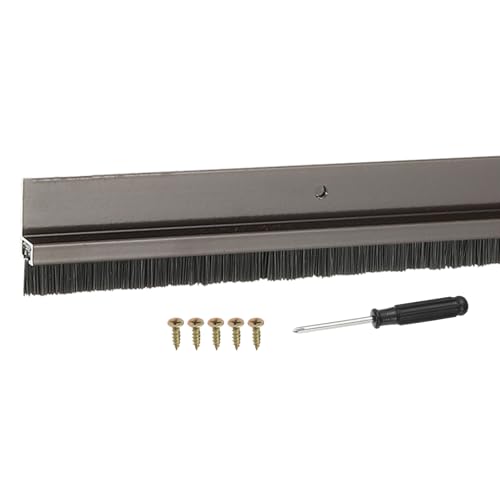 Door Sweep Aluminum Alloy Brush Sweeps, 0.4 Inch Black PP Brush 39"L x 1.4"W Fit for Gaps of Door Bottom - H-Shape Holder (Brown) - color: Brown, size: 0.4 Inch
