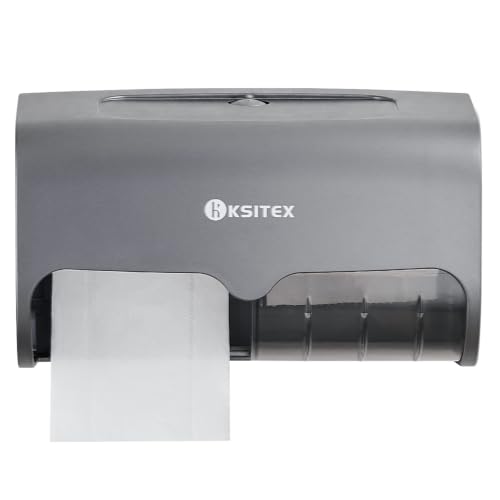 Double Toilet Paper Holder Wall Mount,Hold Two Rolls*4.5”,Gray - color: Gray
